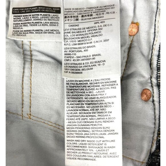 Levi's Strauss & Co 501 Straight Fit Button Fly Jeans, Mens Size 38/34 - Picture 8 of 9